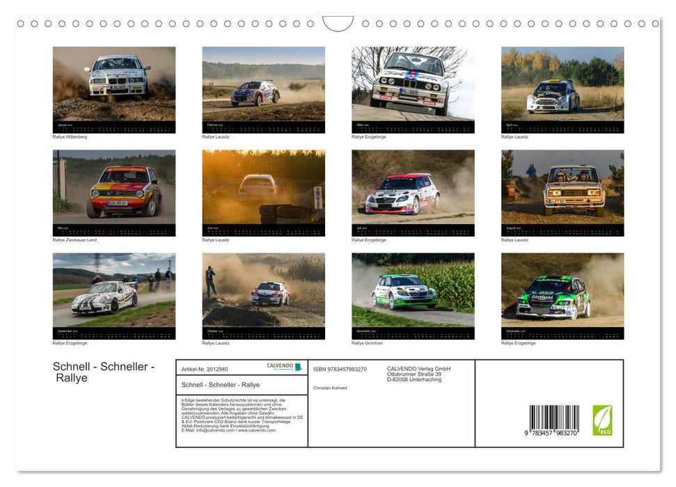 Schnell - Schneller - Rallye (CALVENDO Wandkalender 2026)