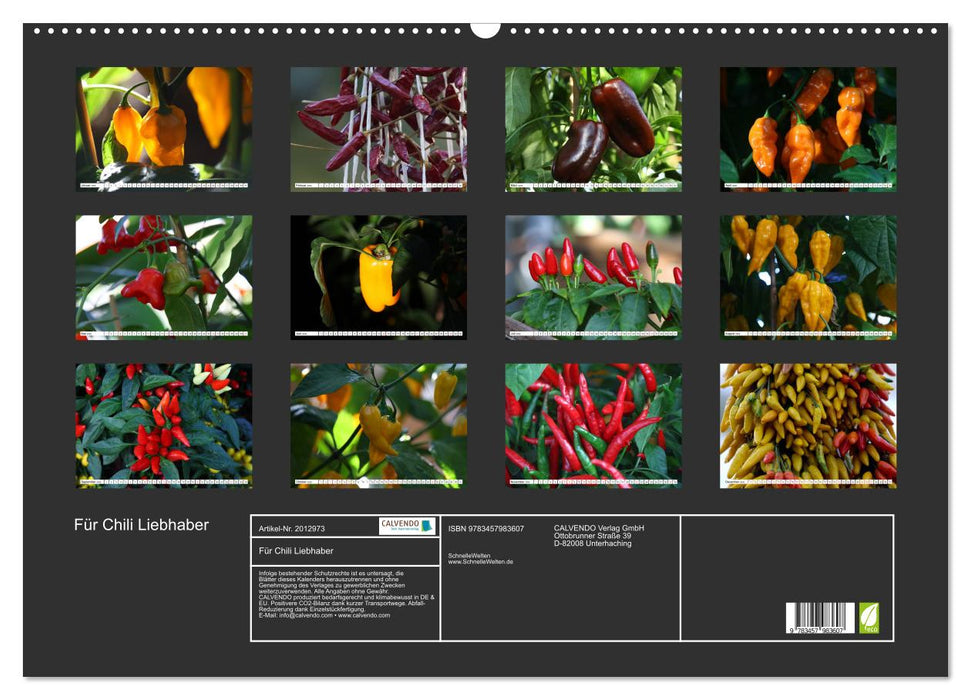 Für Chili Liebhaber (CALVENDO Wandkalender 2026)