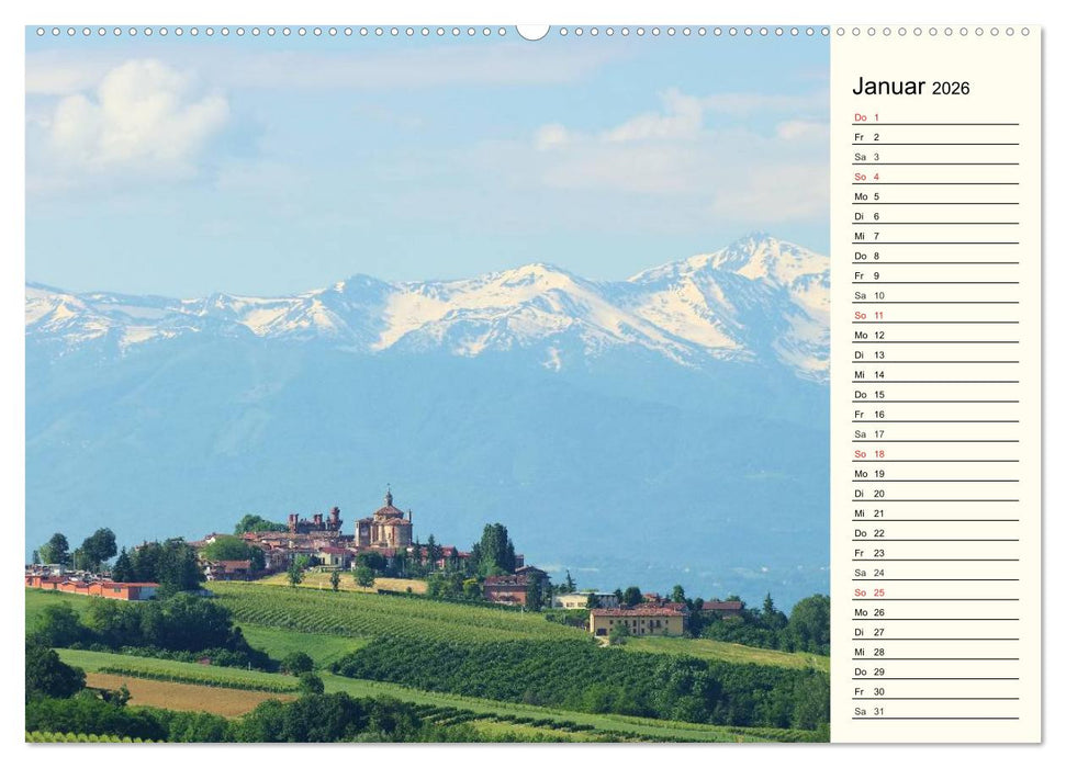 Die Langhe - Im Herzen des Piemonts (CALVENDO Premium Wandkalender 2026)