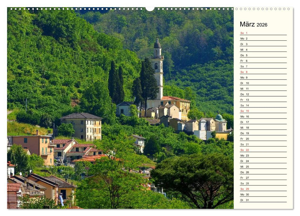 Ligurien - Berge und Meer (CALVENDO Premium Wandkalender 2026)