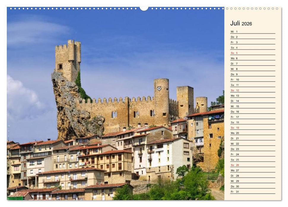 Burgen in Spanien (CALVENDO Premium Wandkalender 2026)
