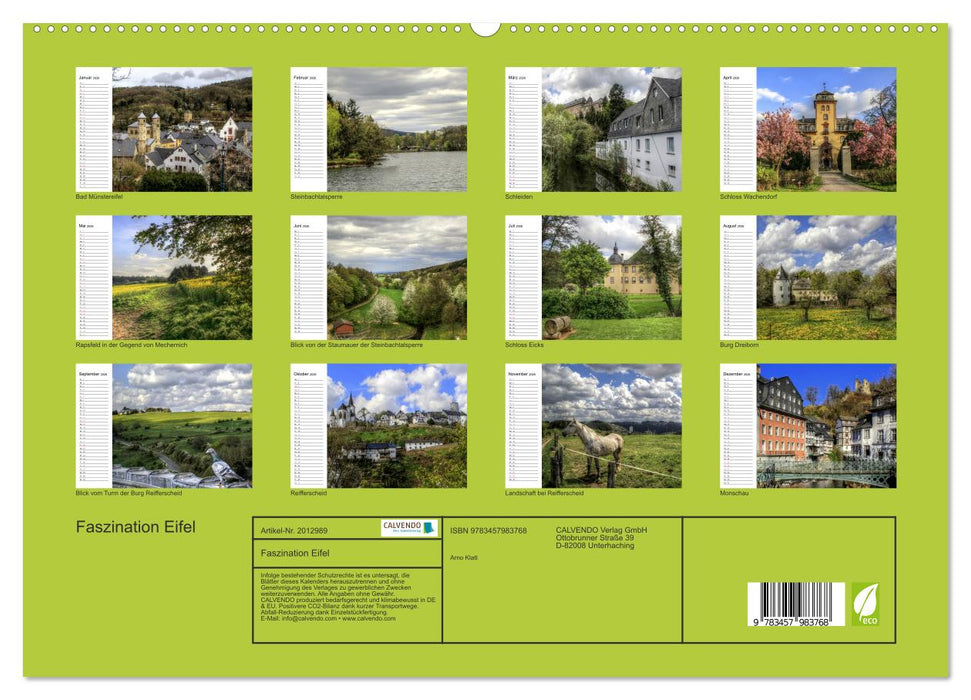 Faszination Eifel (CALVENDO Premium Wandkalender 2026)