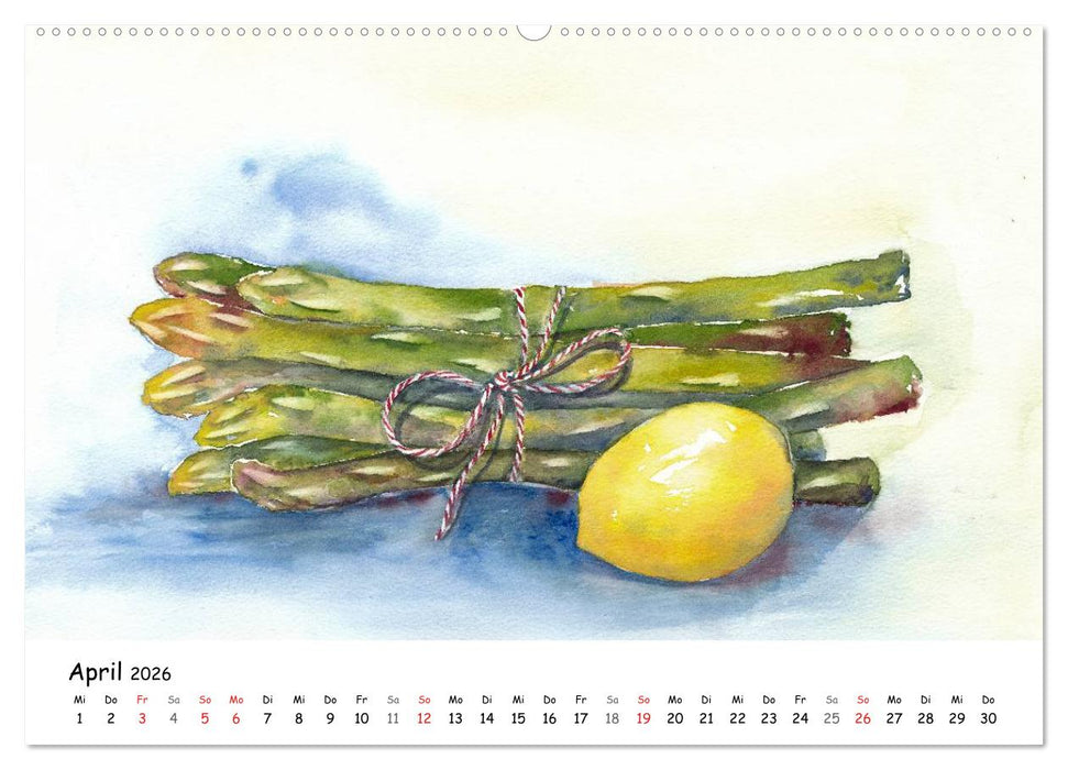 Gemüse Aquarelle (CALVENDO Wandkalender 2026)