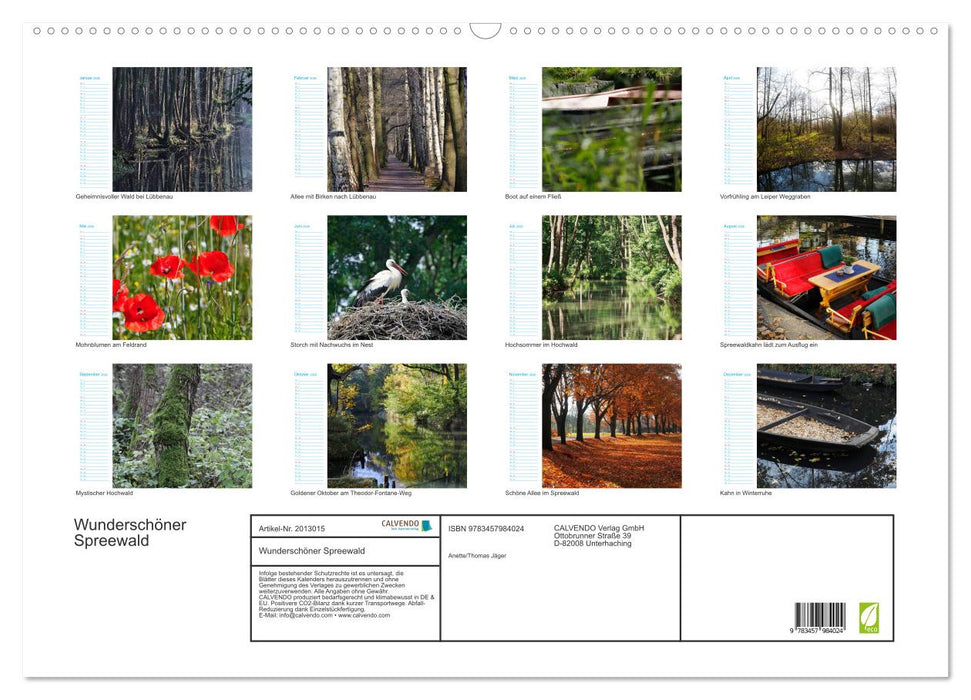 Wunderschöner Spreewald (CALVENDO Wandkalender 2026)