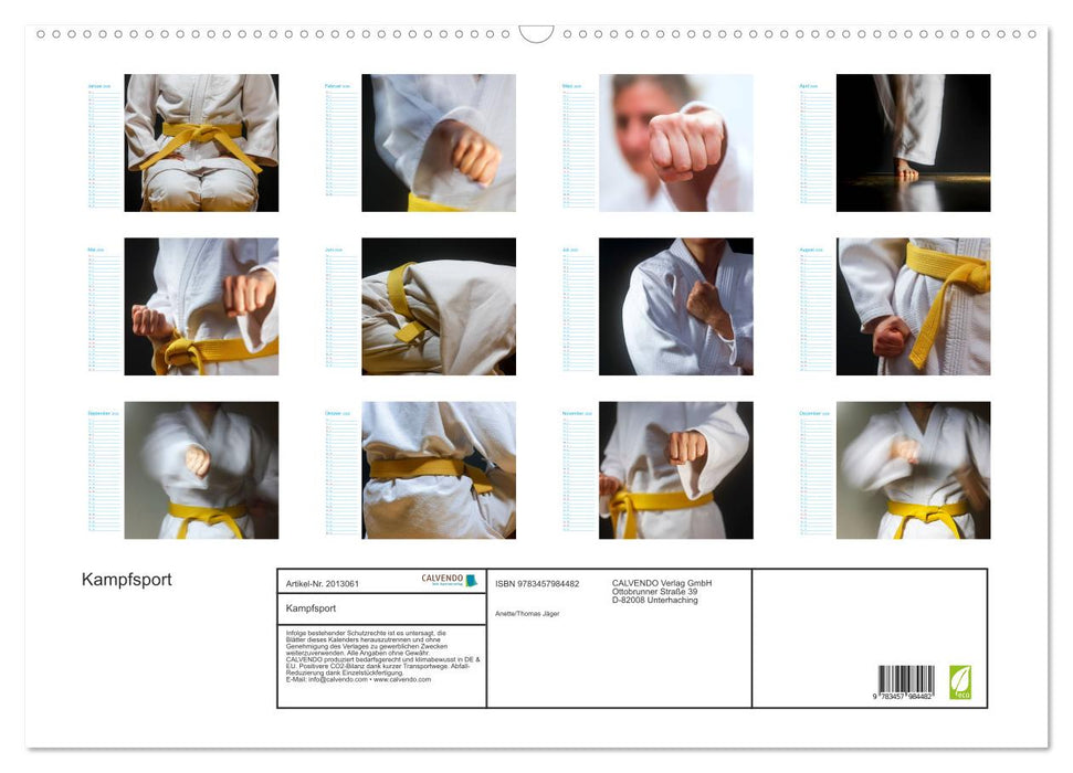 Kampfsport (CALVENDO Wandkalender 2026)