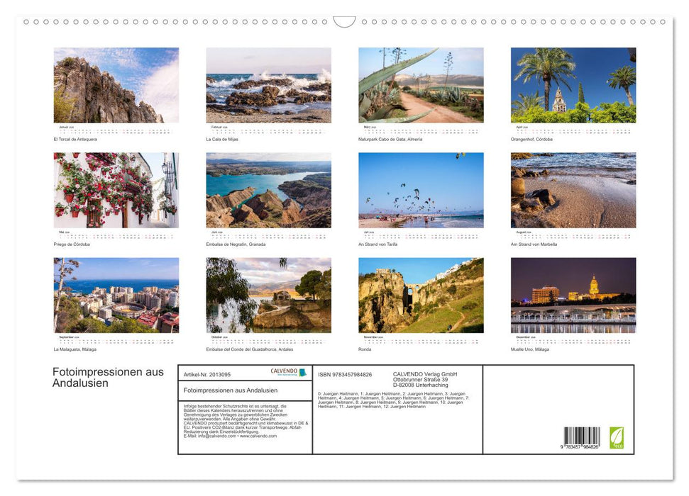 Fotoimpressionen aus Andalusien (CALVENDO Wandkalender 2026)