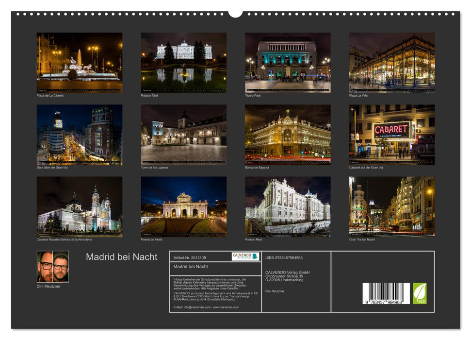Madrid bei Nacht (CALVENDO Premium Wandkalender 2026)