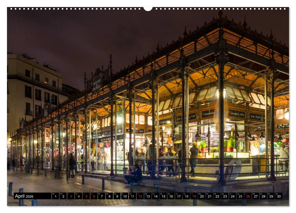 Madrid bei Nacht (CALVENDO Premium Wandkalender 2026)