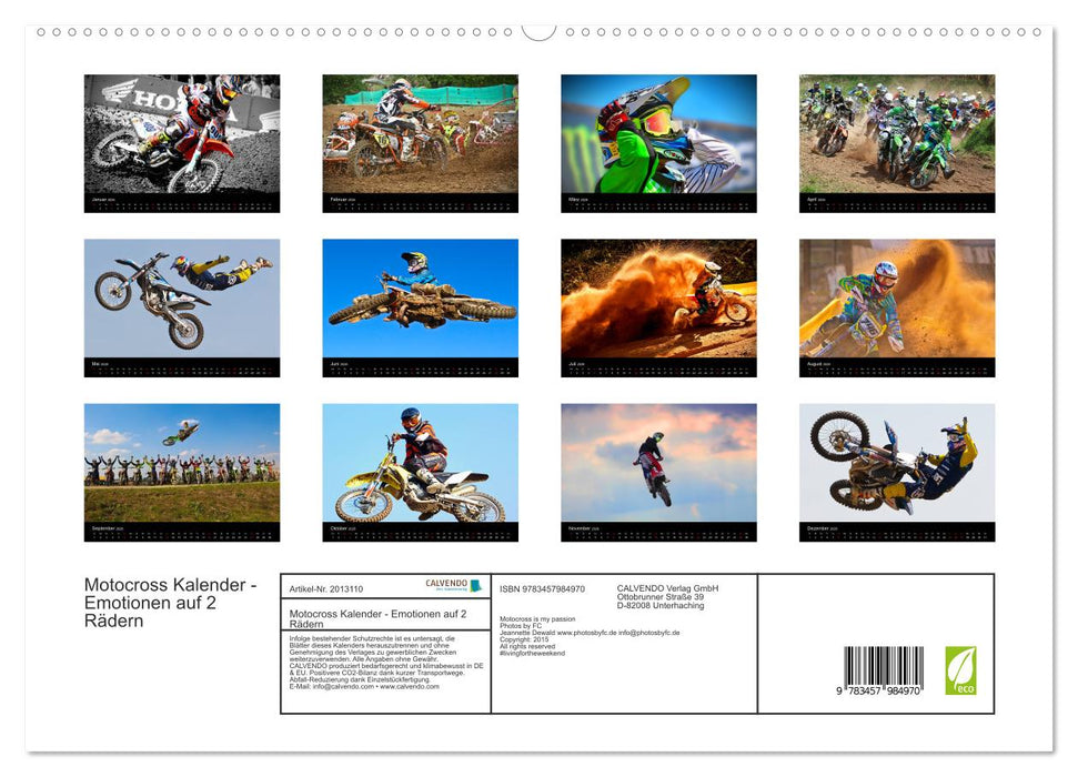 Motocross Kalender - Emotionen auf 2 Rädern (CALVENDO Premium Wandkalender 2026)
