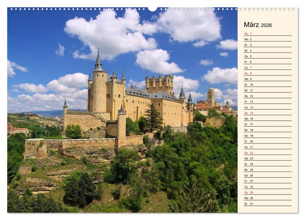 Burgen in Spanien (CALVENDO Wandkalender 2026)