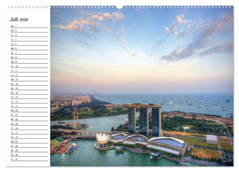 Singapur Stadt der Skylines (CALVENDO Premium Wandkalender 2026)