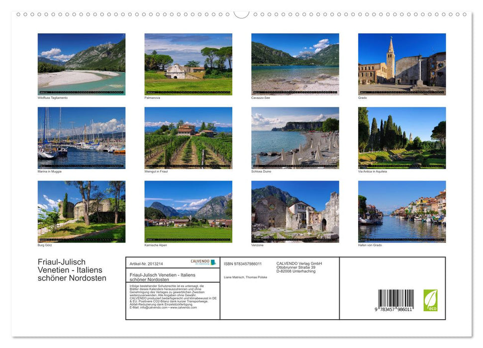 Friaul-Julisch Venetien - Italiens schöner Nordosten (CALVENDO Premium Wandkalender 2026)