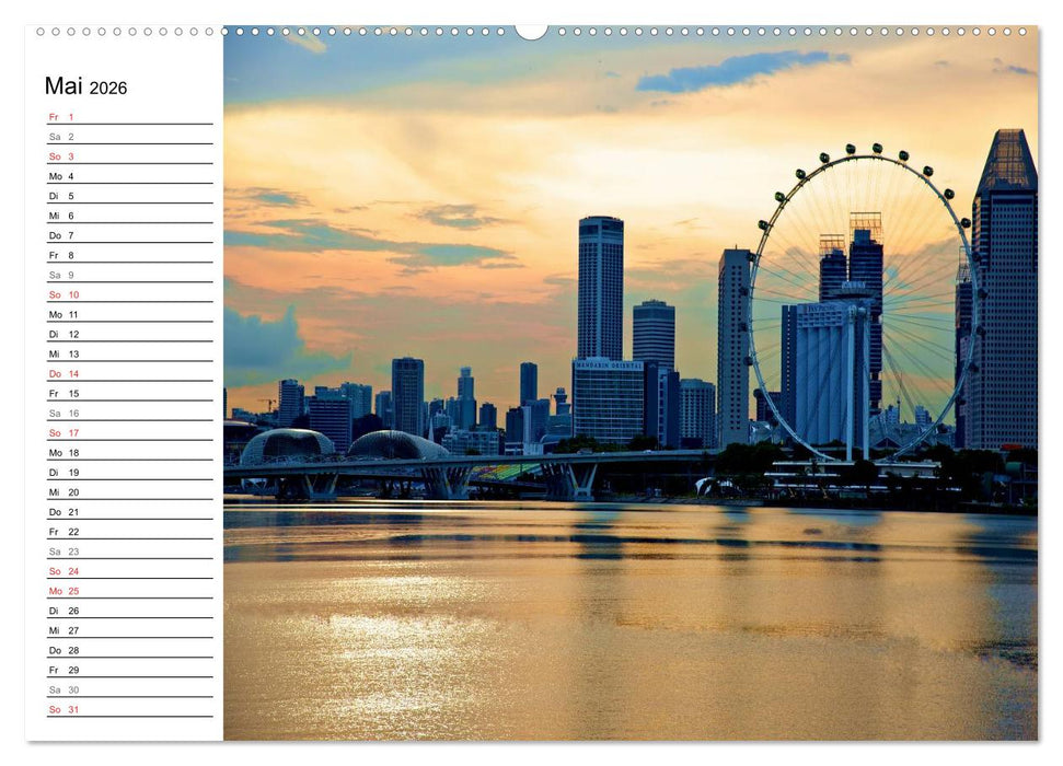 Singapur Stadt der Skylines (CALVENDO Wandkalender 2026)