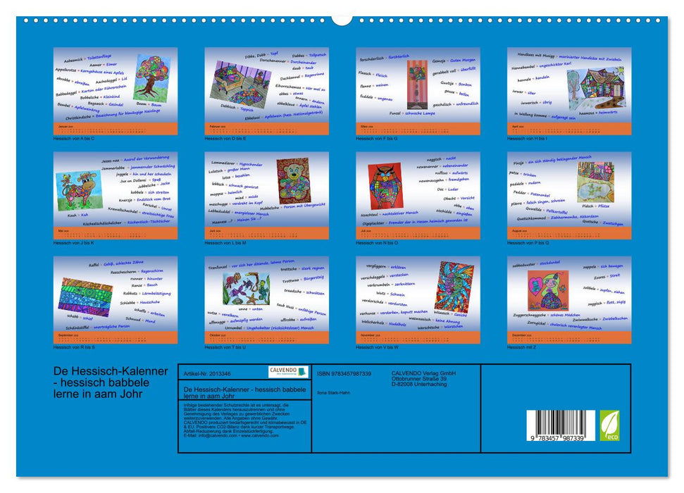 De Hessisch-Kalenner - hessisch babbele lerne in aam Johr (CALVENDO Premium Wandkalender 2026)