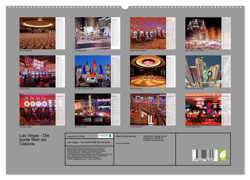 Las Vegas - Die bunte Welt der Casinos (CALVENDO Premium Wandkalender 2026)