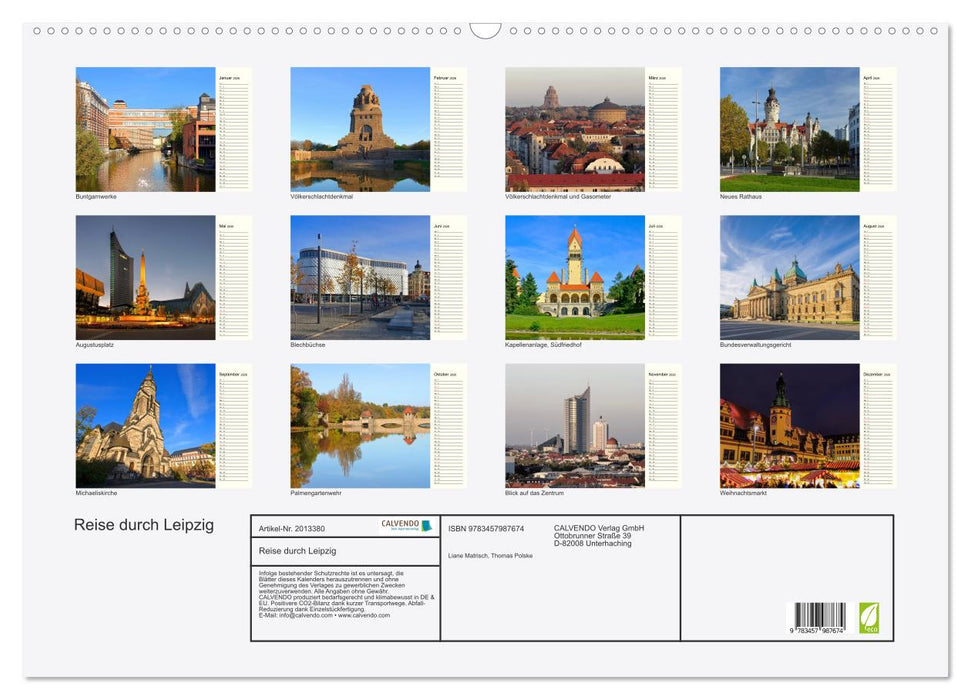 Reise durch Leipzig (CALVENDO Wandkalender 2026)