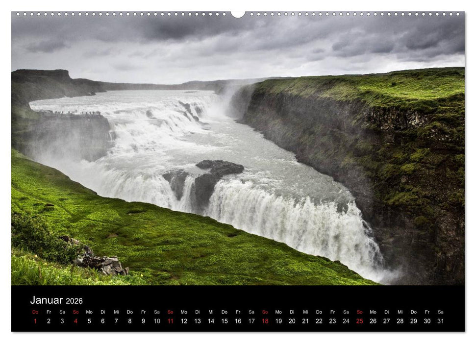 Islands Landschaften - Wasser, Eis und grünes Moos (CALVENDO Wandkalender 2026)