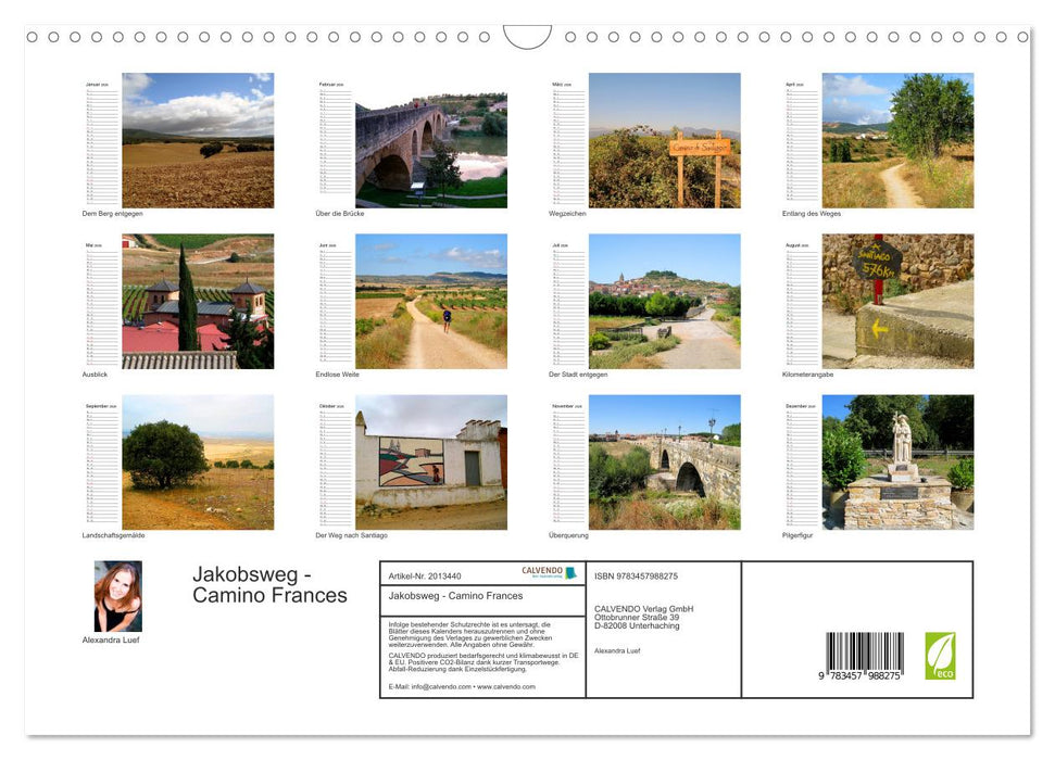 Jakobsweg - Camino Frances (CALVENDO Wandkalender 2026)