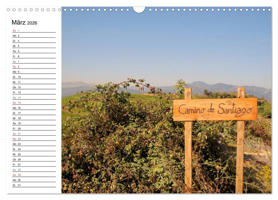 Jakobsweg - Camino Frances (CALVENDO Wandkalender 2026)