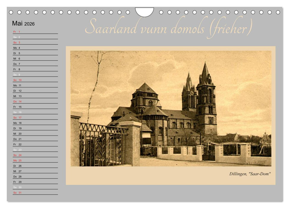 Saarland - vunn domols (frieher) (CALVENDO Wandkalender 2026)