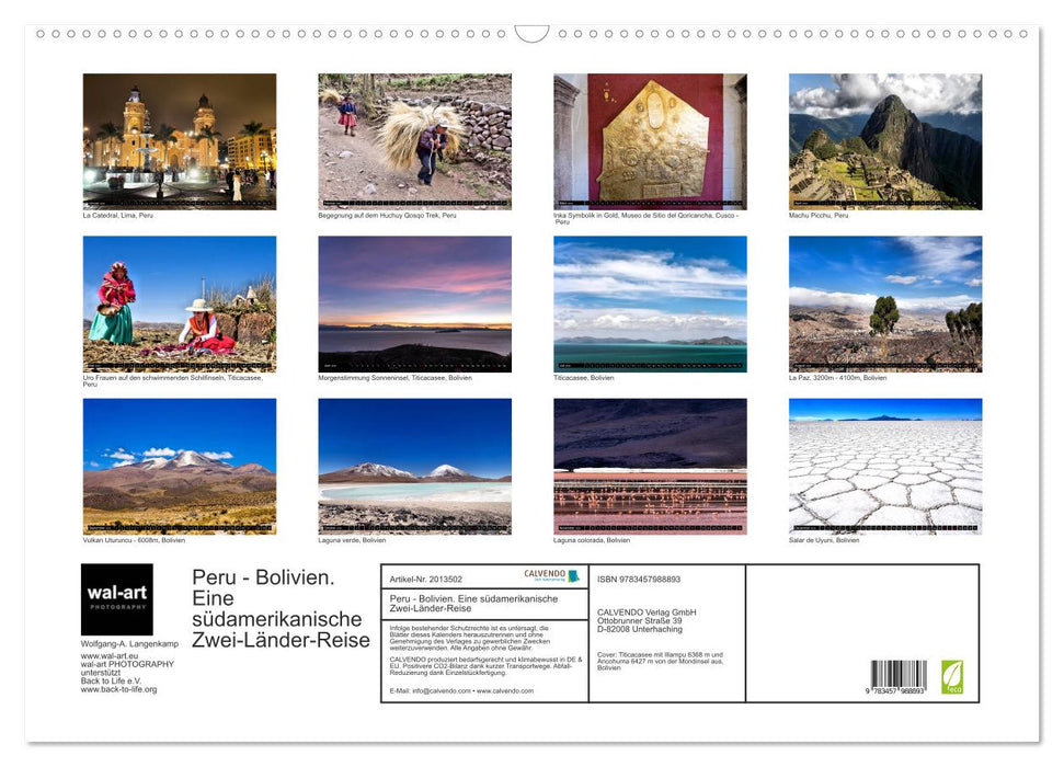 Peru - Bolivien. Eine südamerikanische Zwei-Länder-Reise (CALVENDO Wandkalender 2026)
