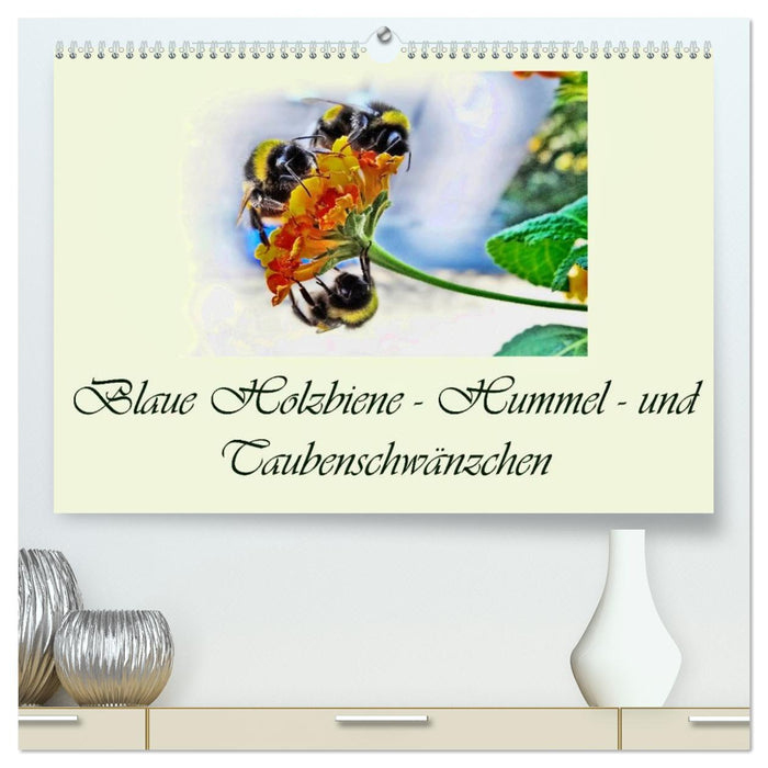 Blaue Holzbiene – Hummel – und Taubenschwänzchen. (CALVENDO Premium Wandkalender 2026)