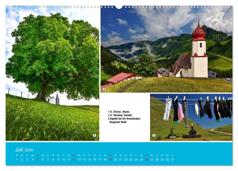 Kirchen und Kapellen als Ausflugsziele (CALVENDO Premium Wandkalender 2026)