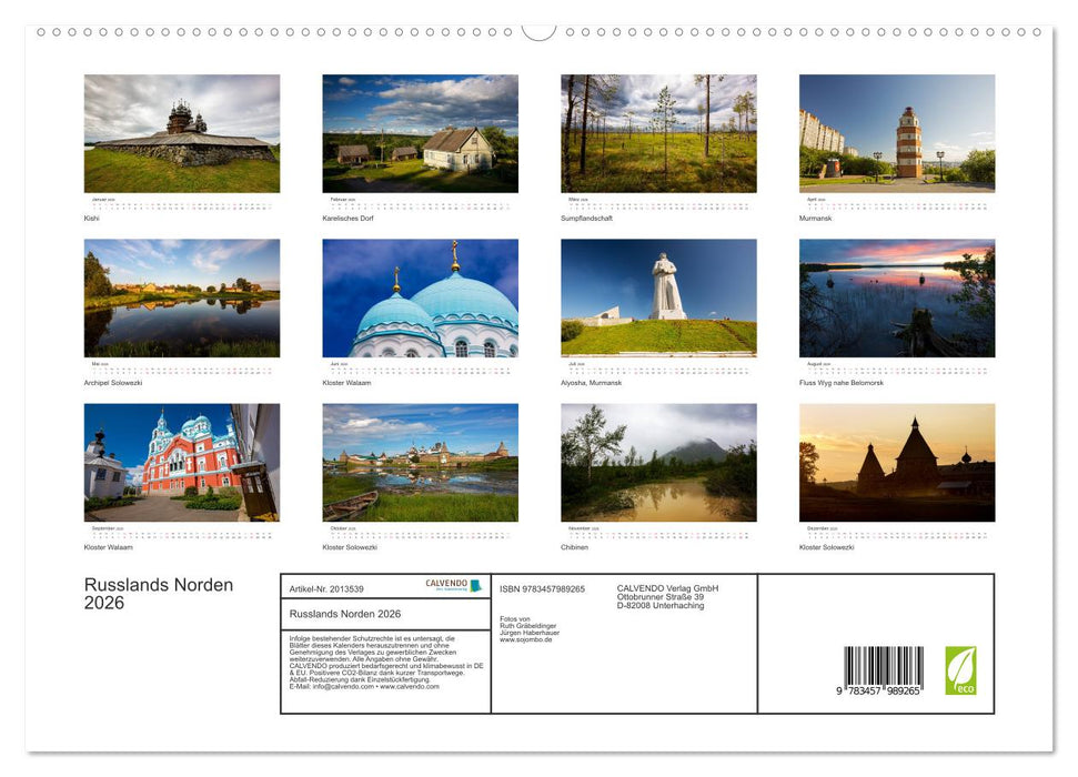 Russlands Norden 2026 (CALVENDO Premium Wandkalender 2026)