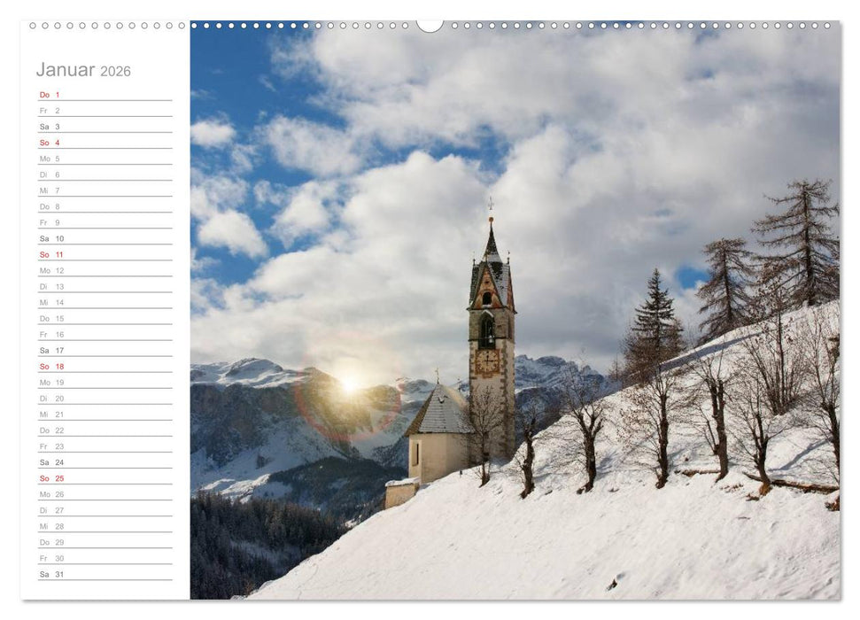 Wundervolle Plätze in Südtirol (CALVENDO Wandkalender 2026)
