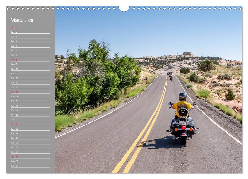 Biker Paradies - Die Canyons der USA (CALVENDO Wandkalender 2026)
