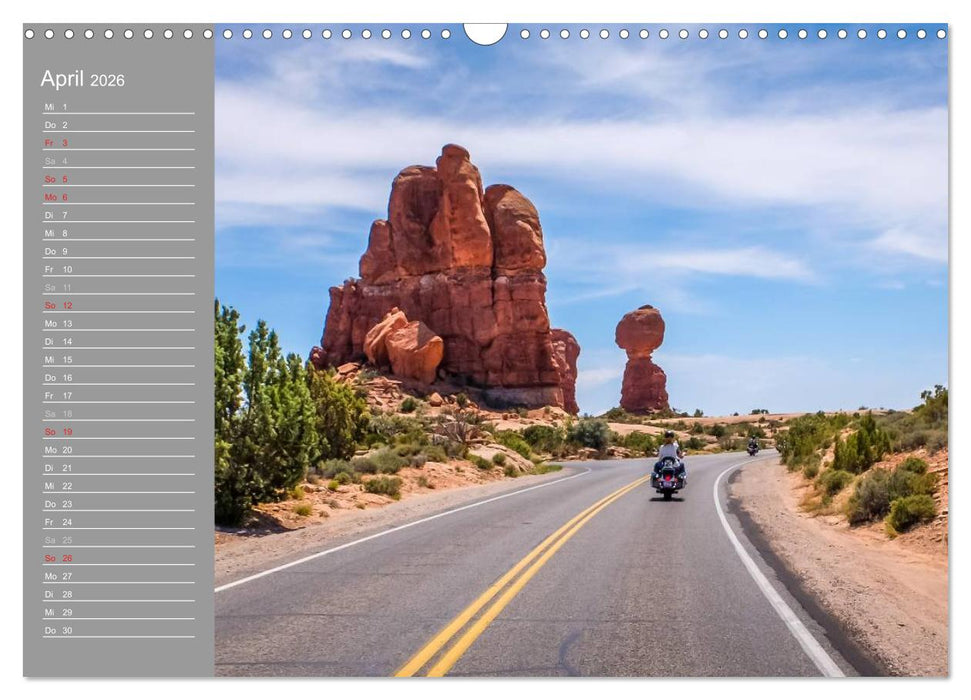 Biker Paradies - Die Canyons der USA (CALVENDO Wandkalender 2026)
