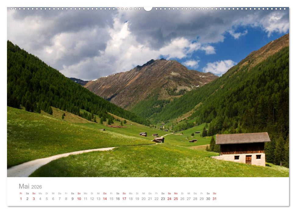 Bekannte und unbekannte Almen in Südtirol (CALVENDO Premium Wandkalender 2026)