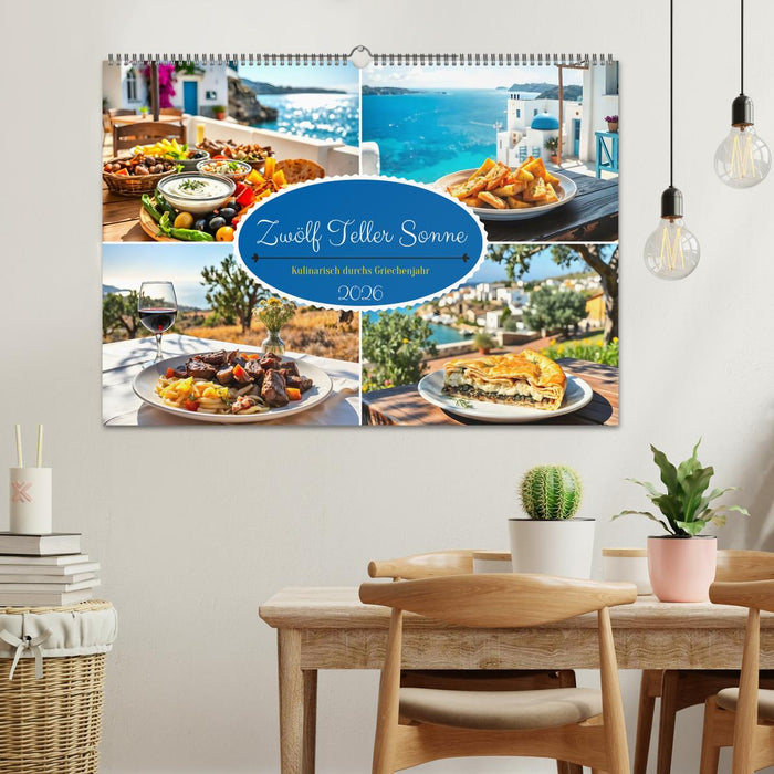 Zwölf Teller Sonne – Kulinarisch durchs Griechenjahr (CALVENDO Wandkalender 2026)