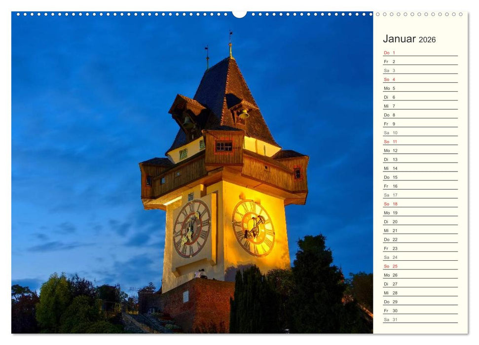 Graz - Metropole der Steiermark (CALVENDO Premium Wandkalender 2026)