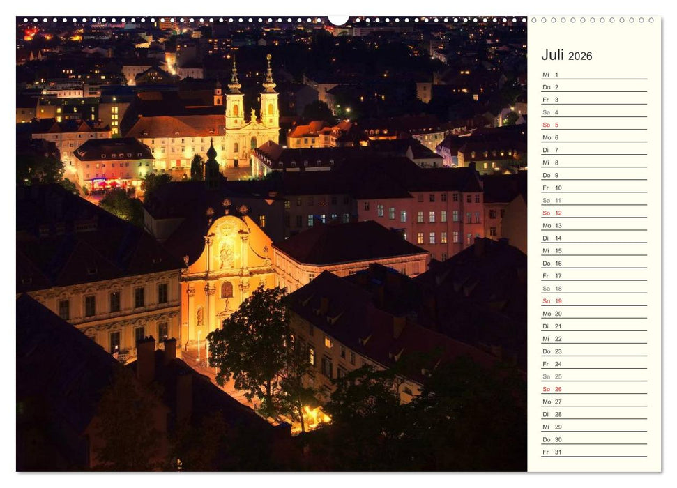 Graz - Metropole der Steiermark (CALVENDO Premium Wandkalender 2026)