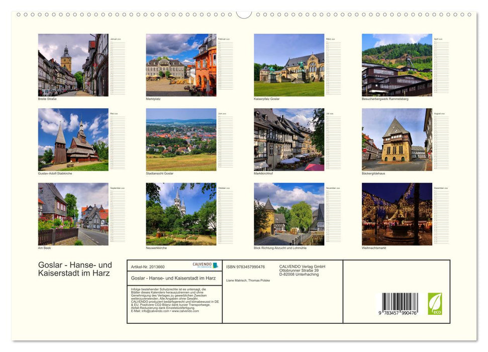 Goslar - Hanse- und Kaiserstadt im Harz (CALVENDO Premium Wandkalender 2026)