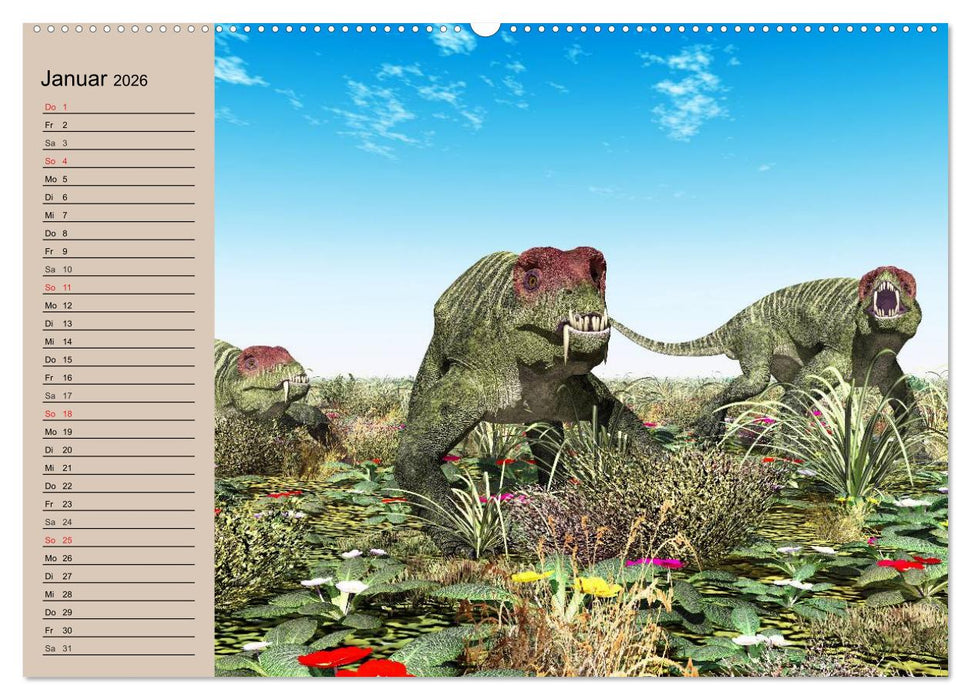 Dinosaurier. Urzeitliche Giganten (CALVENDO Wandkalender 2026)