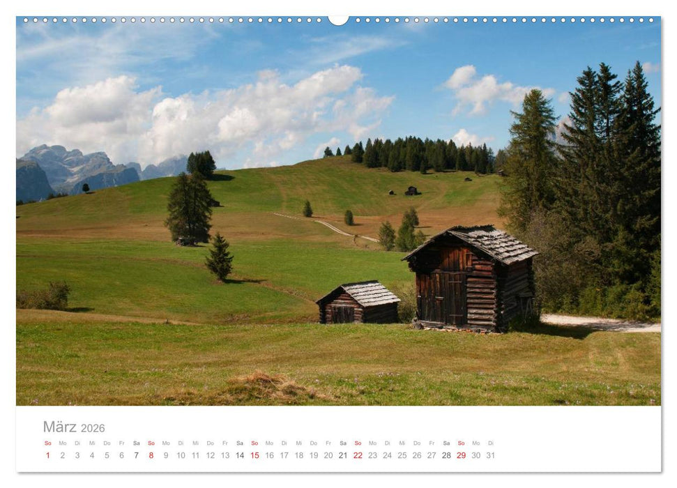 Bekannte und unbekannte Almen in Südtirol (CALVENDO Wandkalender 2026)