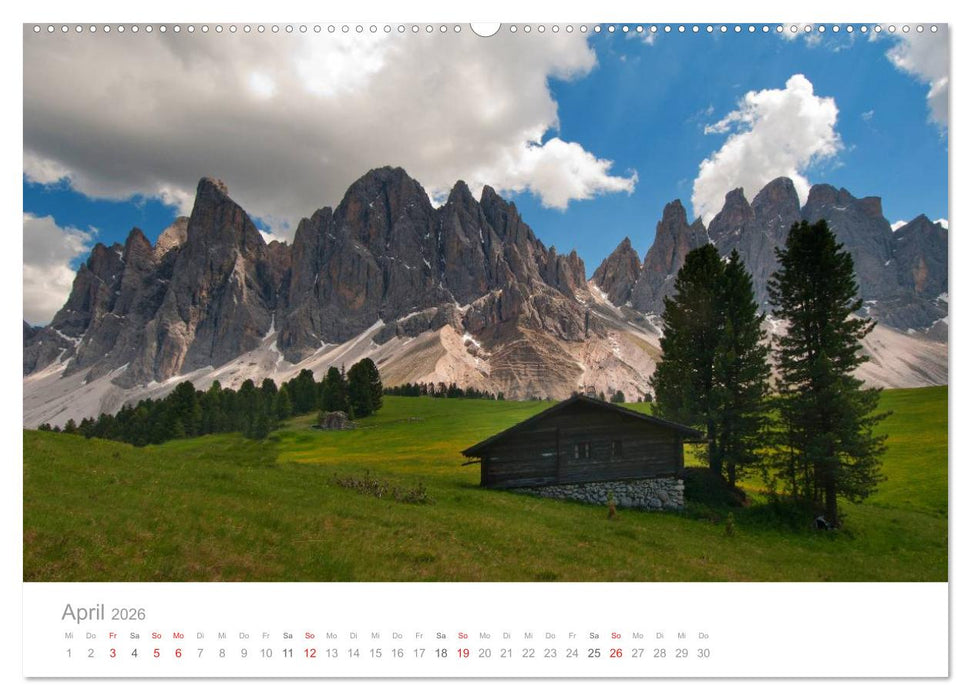 Bekannte und unbekannte Almen in Südtirol (CALVENDO Wandkalender 2026)