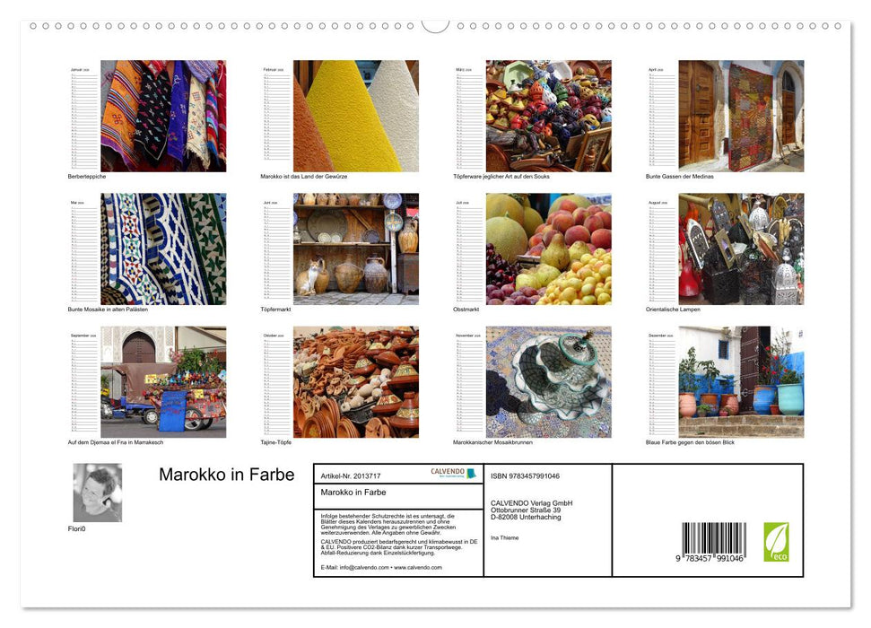 Marokko in Farbe (CALVENDO Premium Wandkalender 2026)