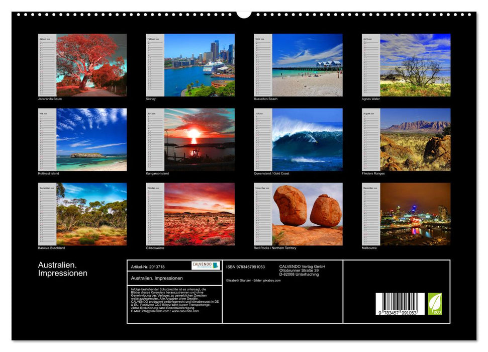 Australien. Impressionen (CALVENDO Premium Wandkalender 2026)
