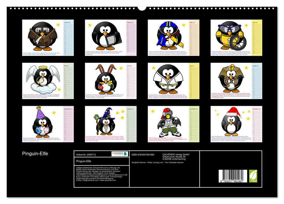 Pinguin-Elfe (CALVENDO Premium Wandkalender 2026)