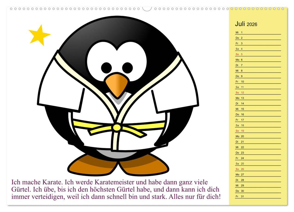 Pinguin-Elfe (CALVENDO Premium Wandkalender 2026)