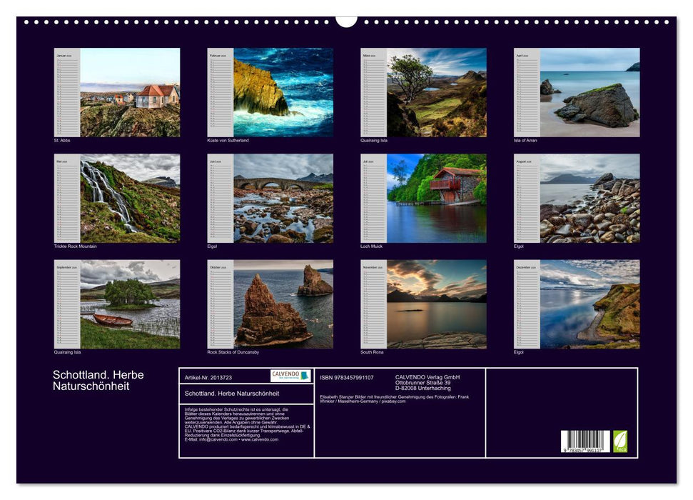 Schottland. Herbe Naturschönheit (CALVENDO Wandkalender 2026)