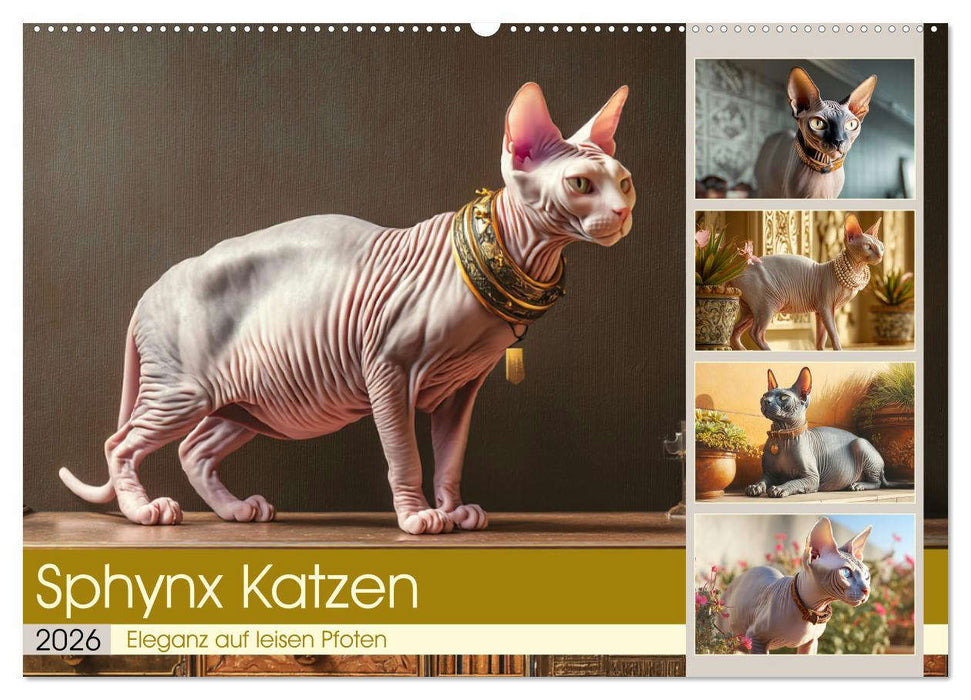 Sphinx Katzen. Eleganz auf leisen Pfoten (CALVENDO Wandkalender 2026)