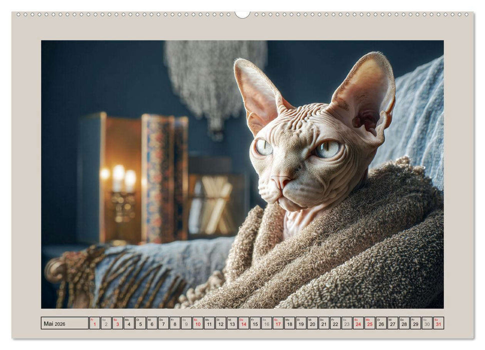 Sphinx Katzen. Eleganz auf leisen Pfoten (CALVENDO Wandkalender 2026)