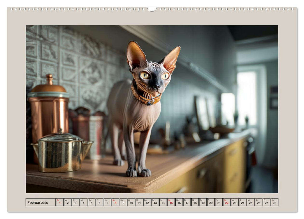 Sphinx Katzen. Eleganz auf leisen Pfoten (CALVENDO Premium Wandkalender 2026)