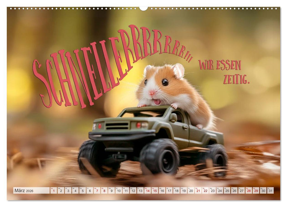 Hamsterhumor - Kleine Zuckerschnute, aber oho (CALVENDO Wandkalender 2026)
