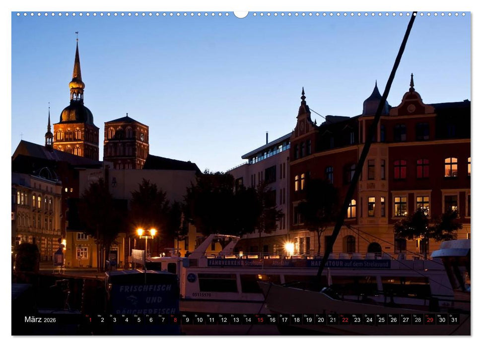 Stralsund FÜR NACHTSCHWÄRMER (CALVENDO Premium Wandkalender 2026)