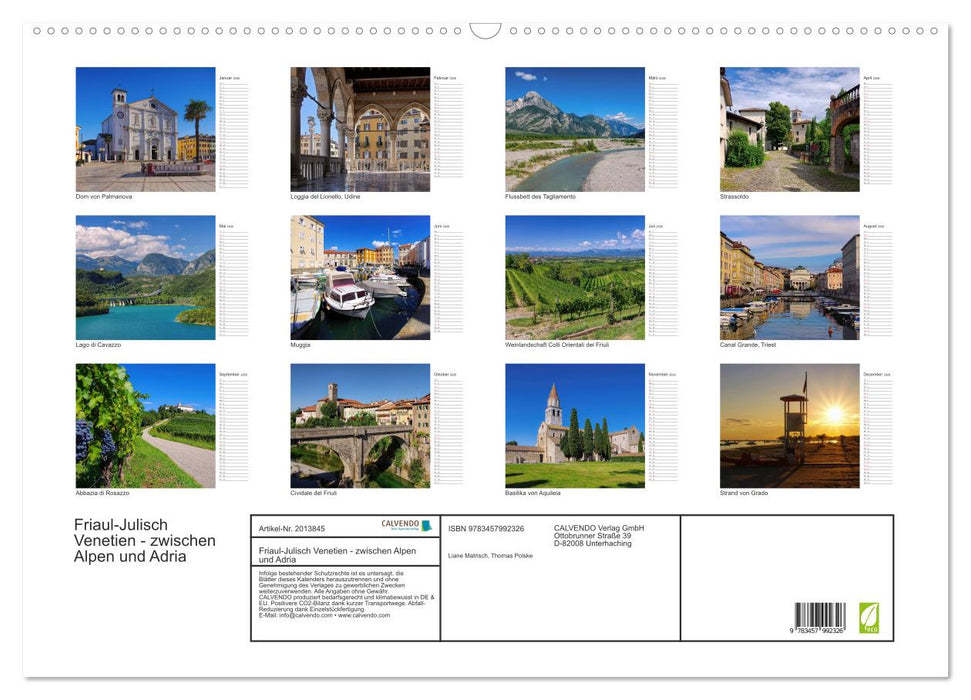 Friaul-Julisch Venetien - zwischen Alpen und Adria (CALVENDO Wandkalender 2026)